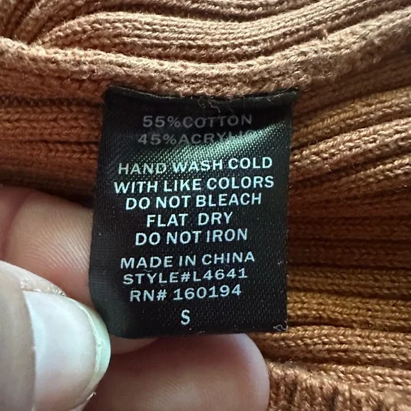 By Together Ribbed Sweater Tank | Size S | Rust / Cinnamon Brown - Picture 5 of 5